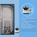 Full Size Portable Steam Sauna Tent, Stainless Steel Frame, 2.6L 1000W Steamer, Remote & Chair - Black - view 11