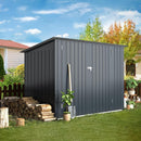 Outdoor Metal Garden Shed 2.1 × 0.9 m – Galvanised Steel, Lockable Door