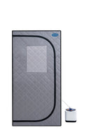 Portable Steam Sauna Tent with 2.2L Steamer, Remote Control & Folding Chair - Grey - view 7