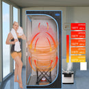 Full Size Portable Steam Sauna Tent, Stainless Steel Frame, 2.6L 1000W Steamer, Remote & Chair - Black - view 10