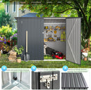 Outdoor Metal Garden Shed 2.1 × 0.9 m – Galvanised Steel, Lockable Door