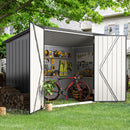 Outdoor Metal Garden Shed 2.1 × 0.9 m – Galvanised Steel, Lockable Door