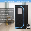 Full Size Portable Steam Sauna Tent, Stainless Steel Frame, 2.6L 1000W Steamer, Remote & Chair - Black - view 7