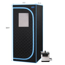 Full Size Portable Steam Sauna Tent, Stainless Steel Frame, 2.6L 1000W Steamer, Remote & Chair - Black - view 13