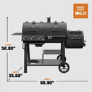 Oklahoma Joe's Canyon Combo Dual Fuel Smoker & Grill - 3-Burner Propane Gas & Charcoal with 1031 sq. in. Cooking Area - 
