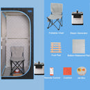 Full Size Portable Steam Sauna Tent, Stainless Steel Frame, 2.6L 1000W Steamer, Remote & Chair - Black - view 4