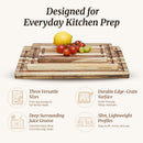 3-Piece Edge Grain Acacia Wood Cutting Board Set – 3 Sizes (16 x 12, 13 x 10, 10 x 7 in)