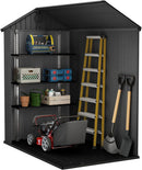 6 × 4 ft Outdoor Apex Garden Storage Shed – Grey Wood-Effect