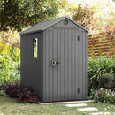 6 × 4 ft Outdoor Apex Garden Storage Shed – Grey Wood-Effect