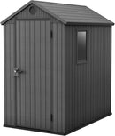 6 × 4 ft Outdoor Apex Garden Storage Shed – Grey Wood-Effect