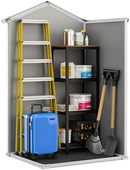 4 × 3 ft Outdoor Garden Storage Shed – Grey