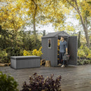 6 × 4 ft Outdoor Apex Garden Storage Shed – Grey Wood-Effect
