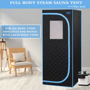 Full Size Portable Steam Sauna Tent, Stainless Steel Frame, 2.6L 1000W Steamer, Remote & Chair - Black - view 2