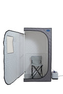 Portable Steam Sauna Tent with 2.2L Steamer, Remote Control & Folding Chair - Grey - view 12