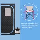 Full Size Portable Steam Sauna Tent, Stainless Steel Frame, 2.6L 1000W Steamer, Remote & Chair - Black - view 12