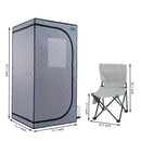 Portable Steam Sauna Tent with 2.2L Steamer, Remote Control & Folding Chair - Grey - view 6