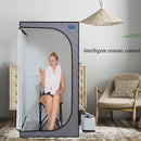 Portable Steam Sauna Tent with 2.2L Steamer, Remote Control & Folding Chair - Grey - view 2