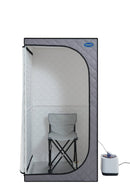 Portable Steam Sauna Tent with 2.2L Steamer, Remote Control & Folding Chair - Grey - view 10